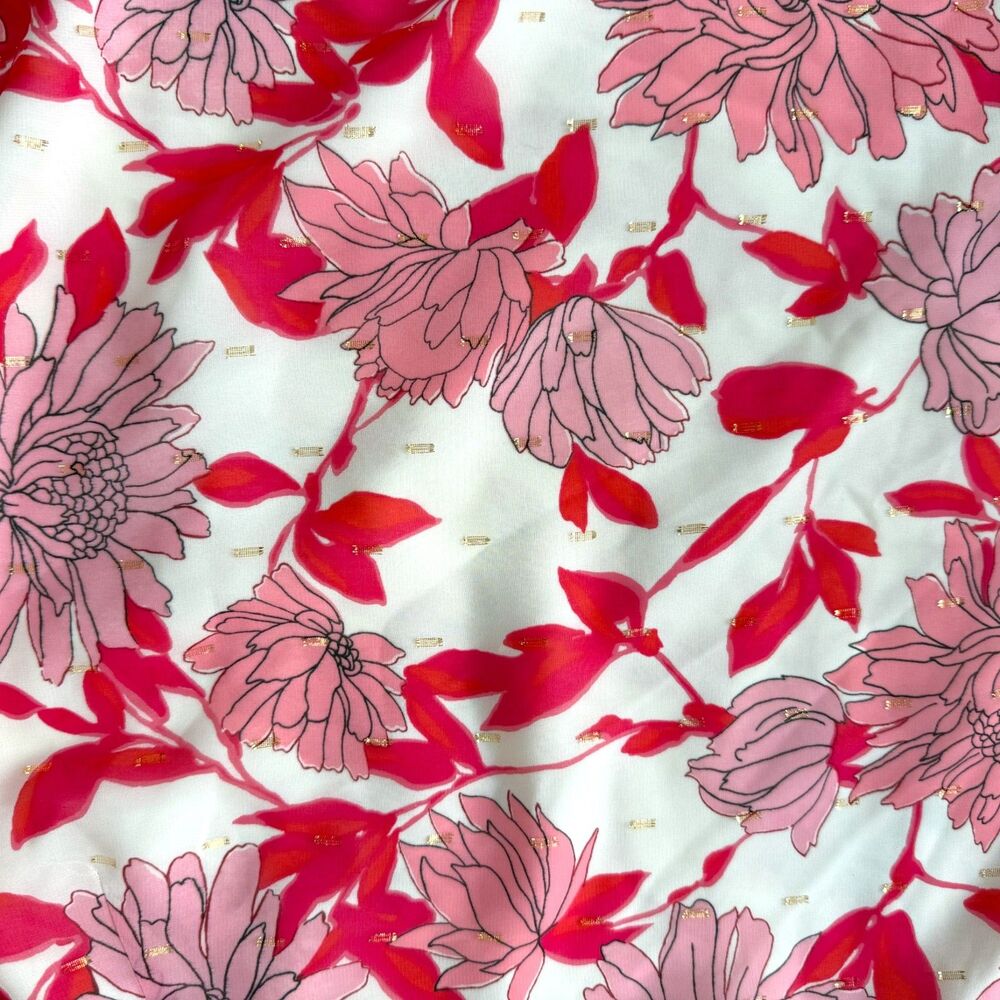 NWT Talbots Ruffle Smocked Top - Chrysanthemum Garden Size L - Picture 5 of 5